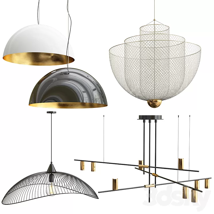 Collection of new minimalist chandelier_4 3D Model