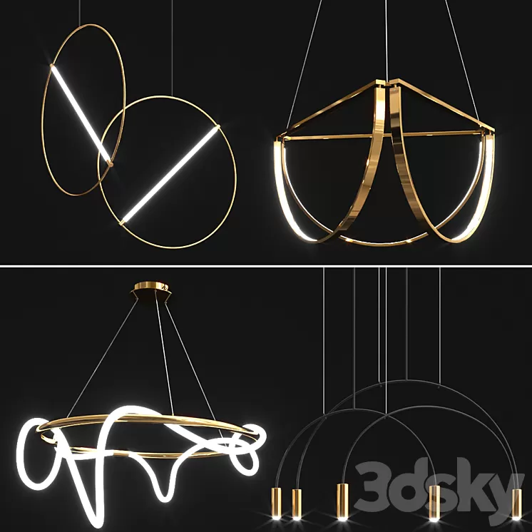 Collection of new minimalist chandelier_6 3D Model