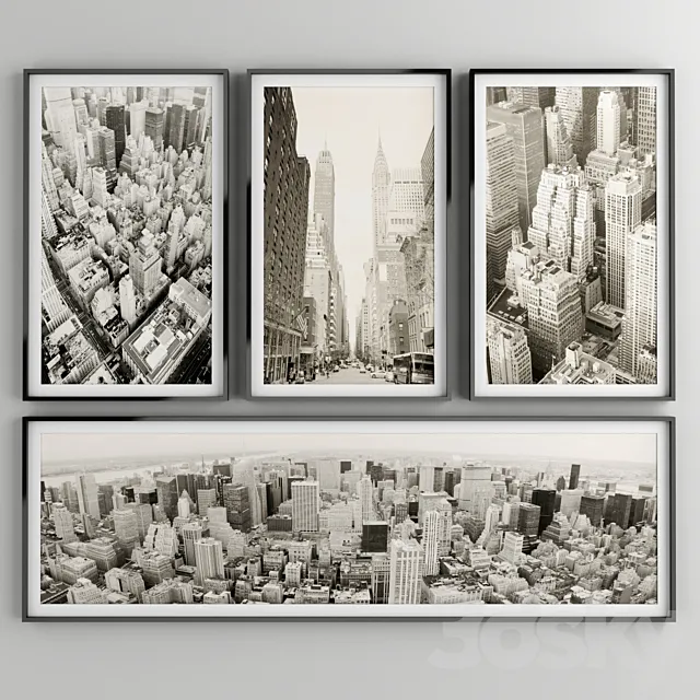 Collection of New York View with Frame 3D Model