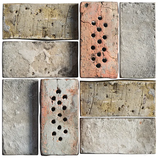 Collection of old bricks 3D Model