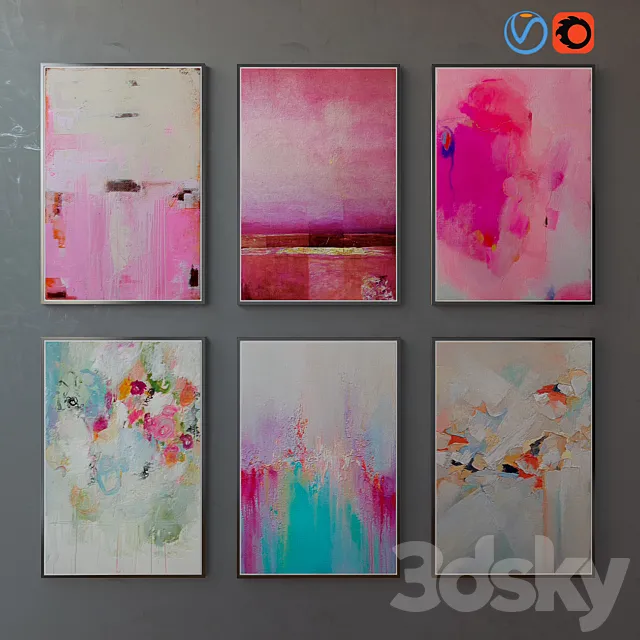 Collection of paintings abstract art part 7 3D Model