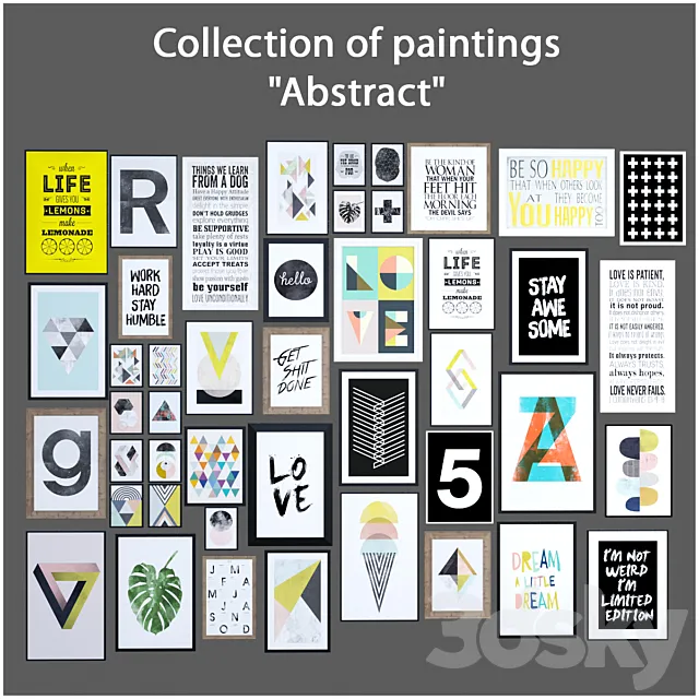 Collection of paintings by 45 pcs. 3DModel