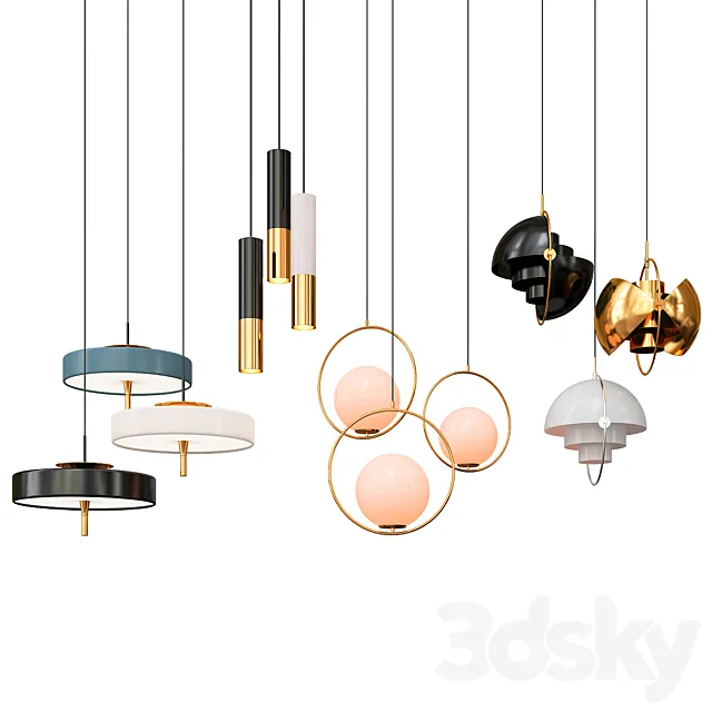 Collection of Pendant Lights 3D Model