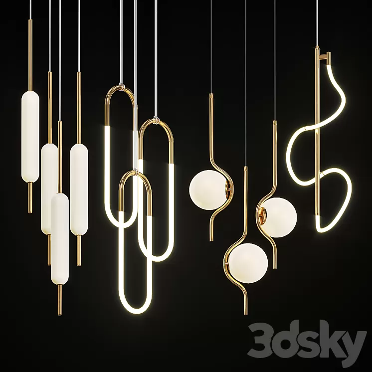 Collection of pendant lights Lampatron # 1 3D Model