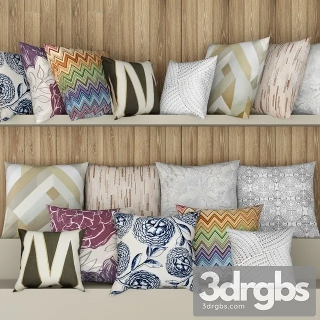 Collection Of Pillows 02 3D Model Free