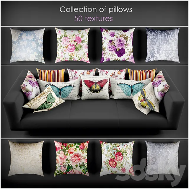 Collection of pillows 14 3DModel