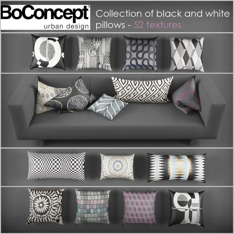 Collection of pillows # 2 from BoConcept 3D Model