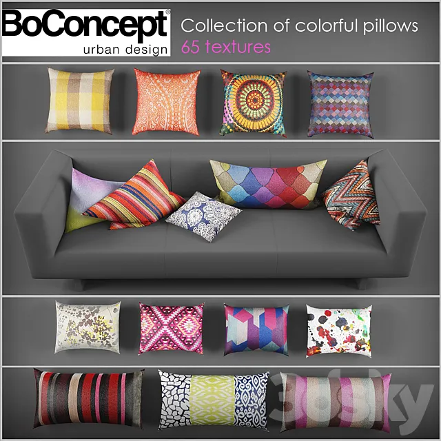 Collection of pillows from BoConcept 3DModel