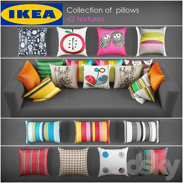 Collection of pillows from Ikea 3DModel