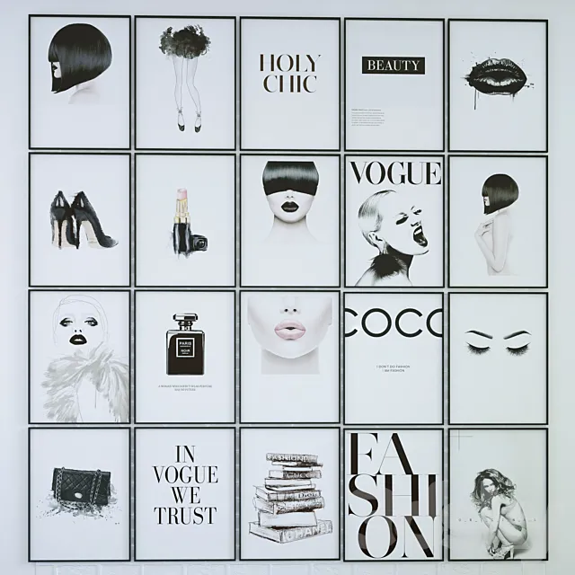 collection of posters in Fashion Style 3DModel