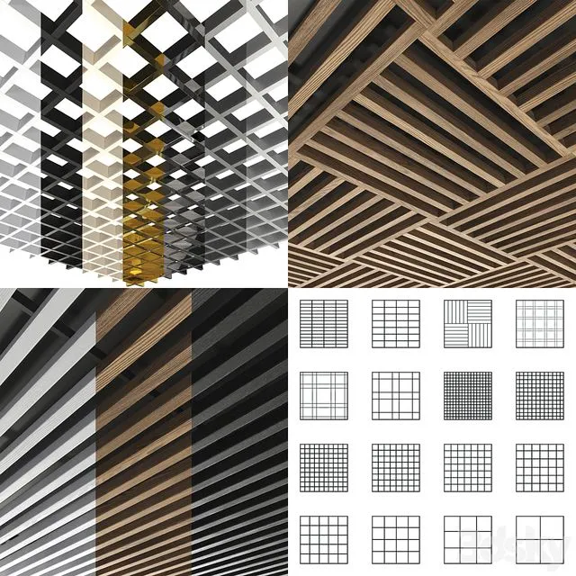 Collection of slatted ceilings Grilyato 3D Model