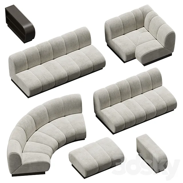 Collection of sofas Biscuit Sectional from Vladimir Kagan 3D Model