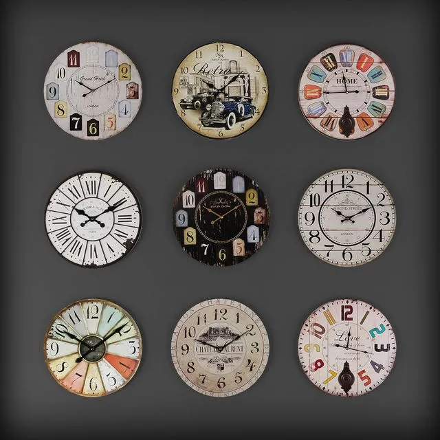 Collection of wall clocks 5 3D Model