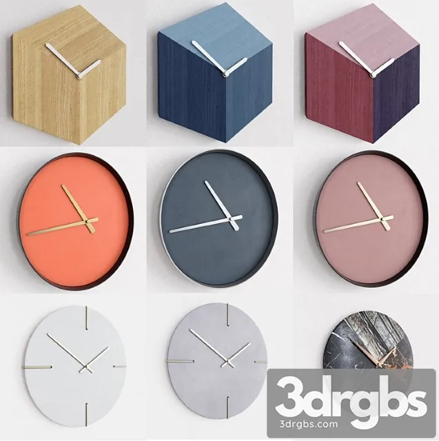 Collection of wall clocks bolia 3D Model Free