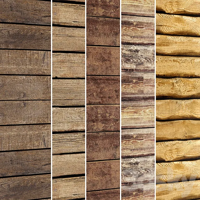 Collection of wood panels 5 pcs. Wall decor. plank. wall decor. plank panels. wood decor. boards. wooden wall. panel. slats 3DModel
