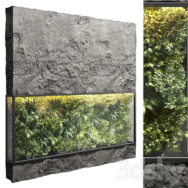collection outdoor plant stand rock vertical garden wall glass bax vase 12 corona 3DModel