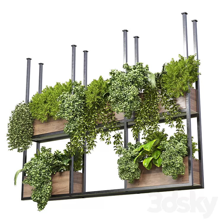 collection Outdoor plants hanging pot wood bax vase 07