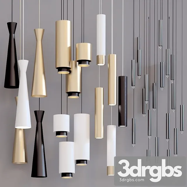 Collection pendants set 9 circa fabbian tradition favor 3D Model Free