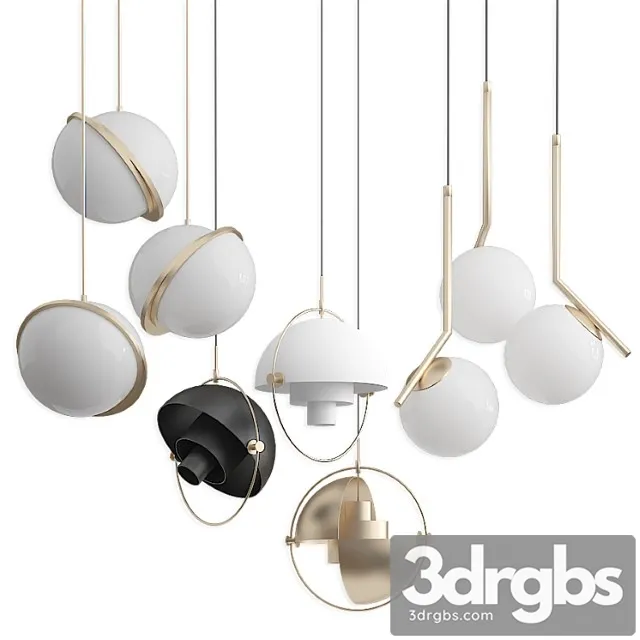 Collection pendants set lee broom gubi b.lux 3D Model Free