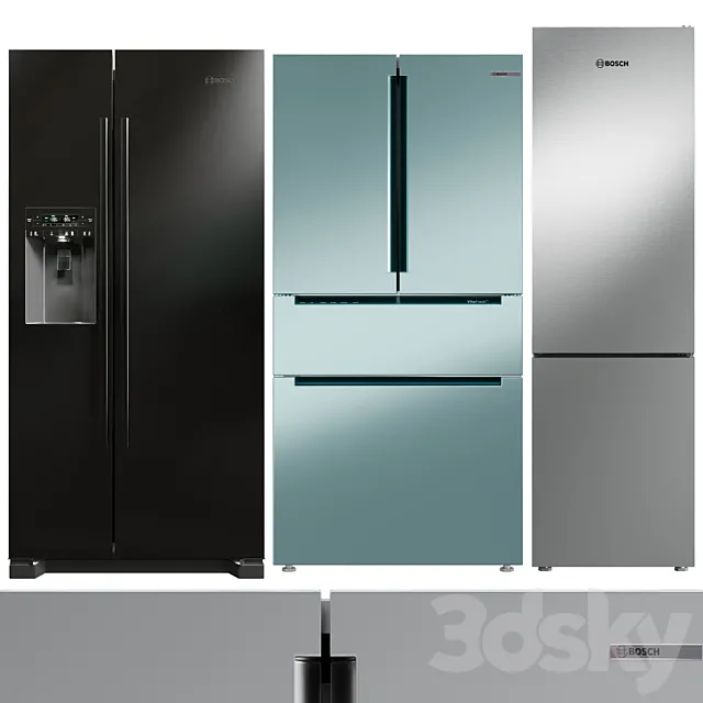 Collection Refrigerator Bosch set 01 3DModel