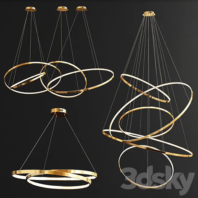 Collection ring chandeliers 3D Model