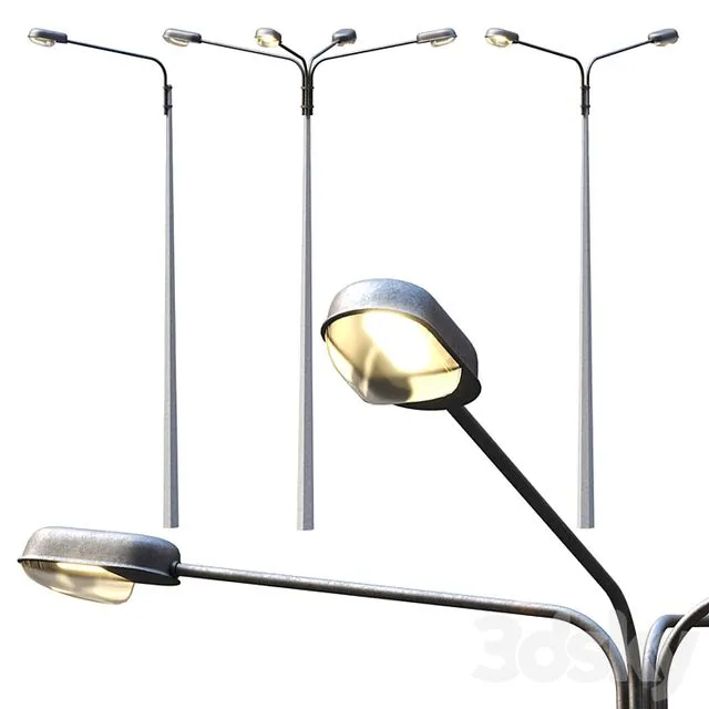 Collection Road Street Lights 3D Model
