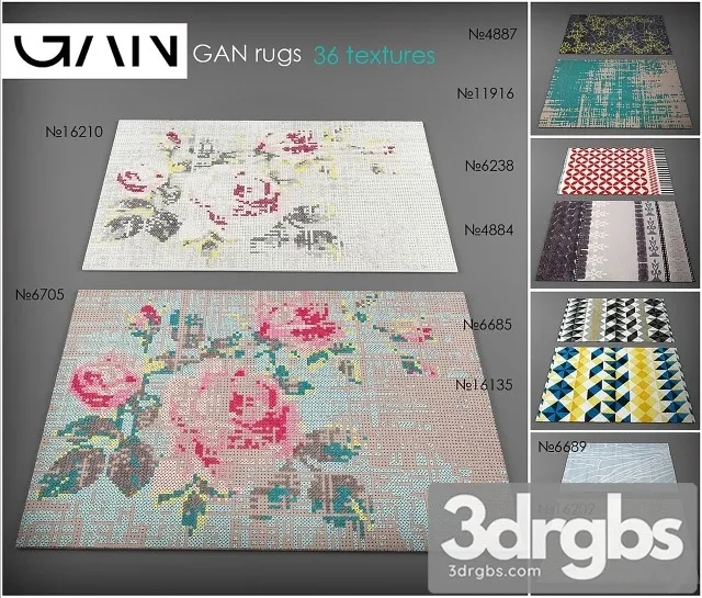 Collection Rugs Gan 3D Model Free