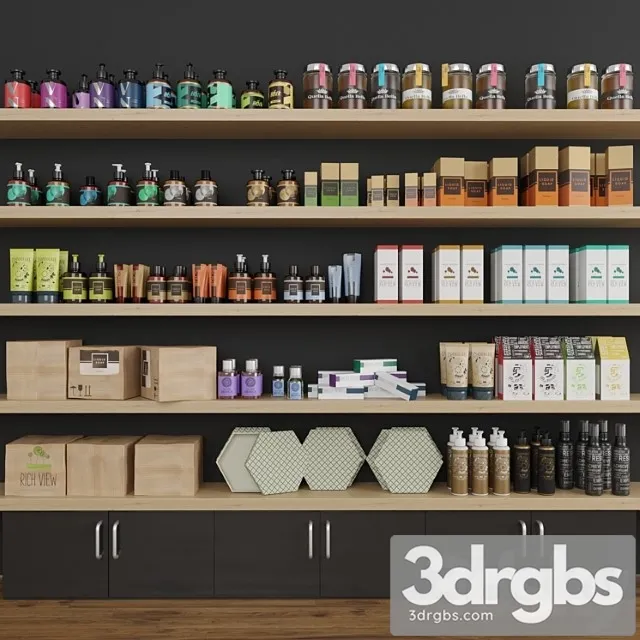 Collection set of cosmetics for beauty salons or shops. make up 3D Model Free