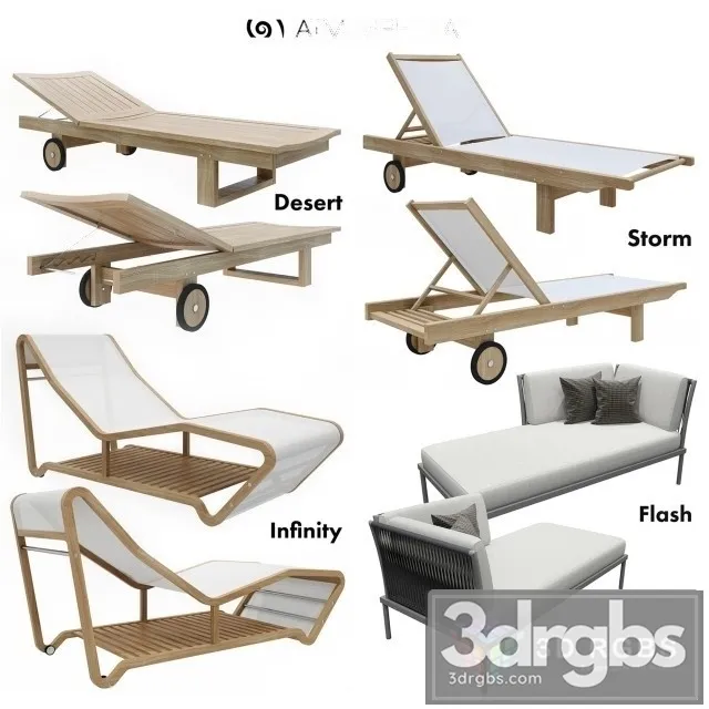 Collection Sun Loungers Atmosphera 3D Model Free