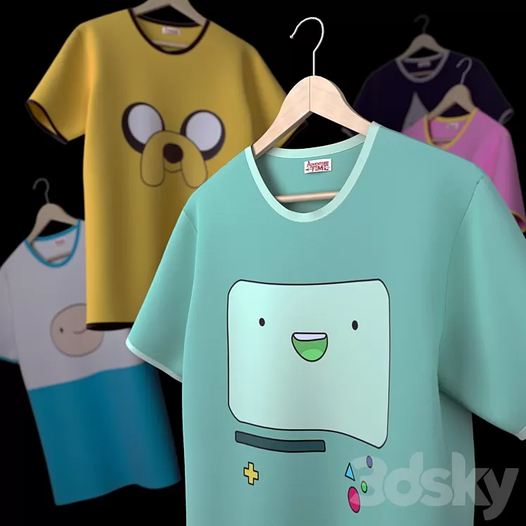 Collection T-shirts "Adventure Time" 3D Model