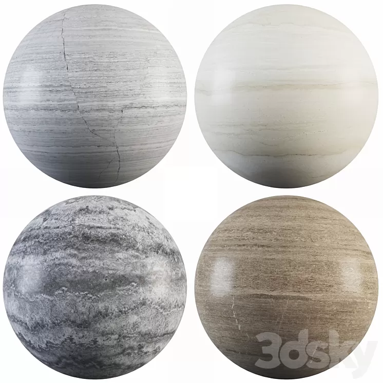 Collection Travertine 04 3D Model Free