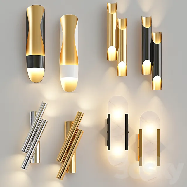 Collection wall lamps 3D Model