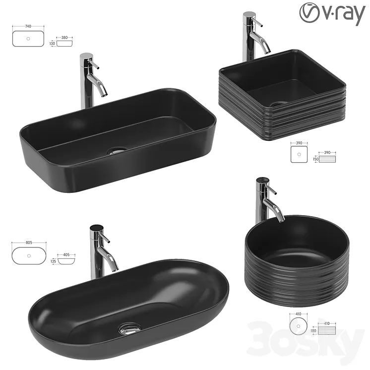 collection_of_wash_basin_03 3D Model