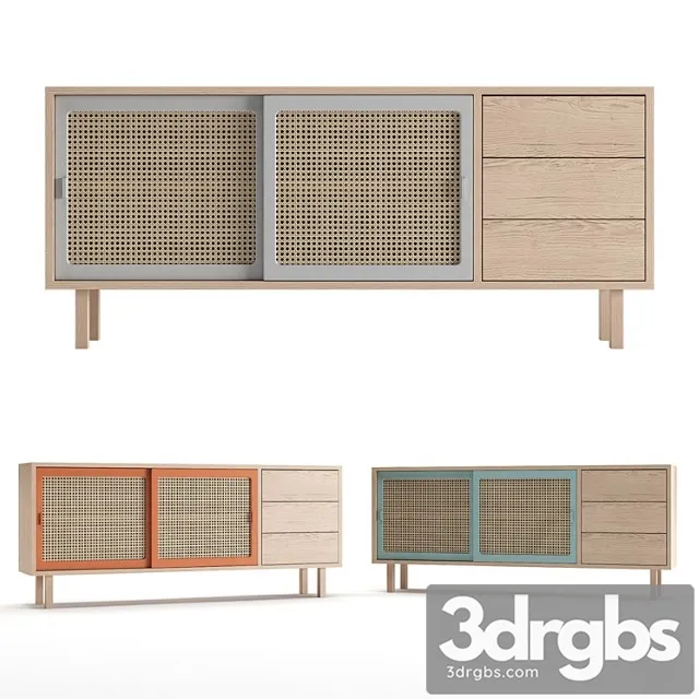 Colonel Straw Sideboard With Drawers 3D Model Free