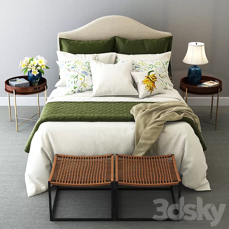 Colonial Style Bedroom Set 3D Model