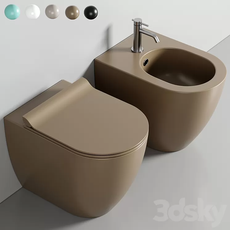 COLOR ELEMENTS 55X36 Toilet By GSI ceramica 3D Model Free
