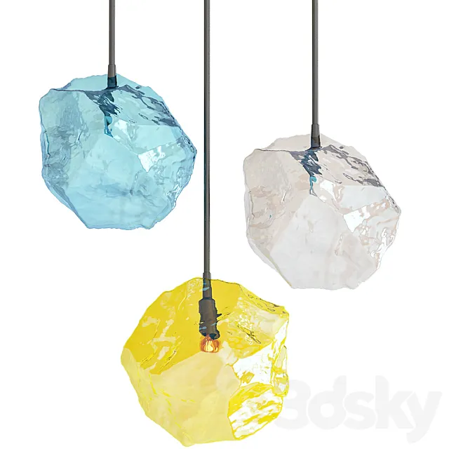 Color Ice Cube Pendant 3D Model