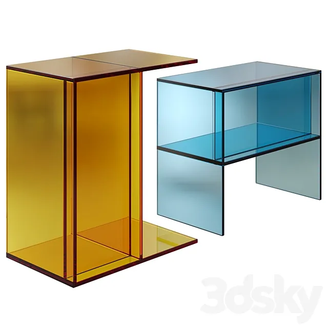 Color Transparent Acrylic Flip Table Options 3DModel