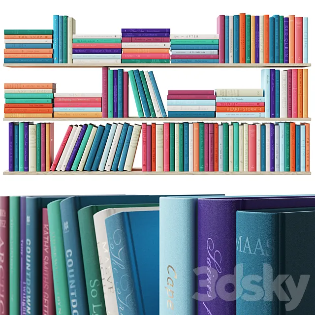 Colored books set 3DModel