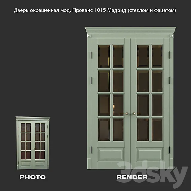 Colored door mod. Provence 1015 Madrid (glass and beveled) 3DModel