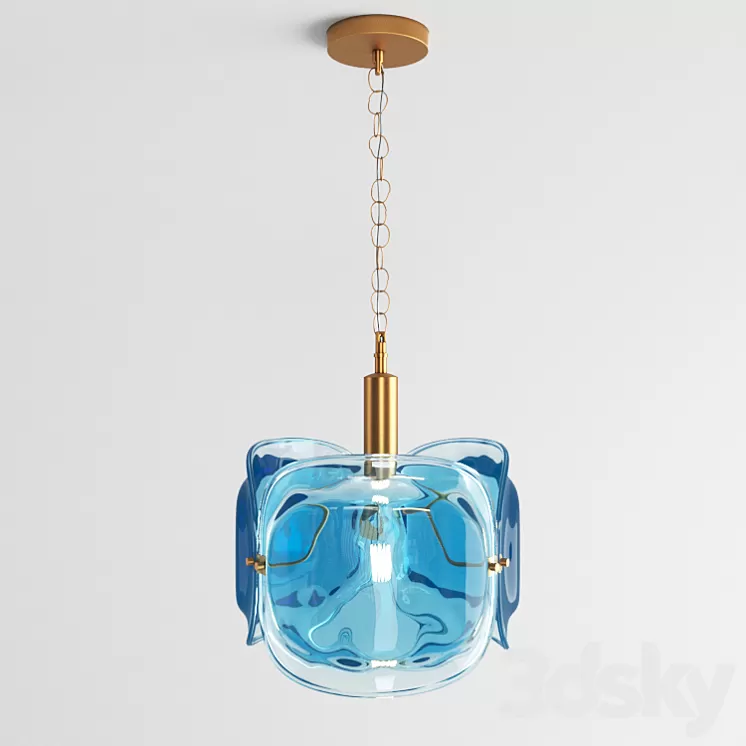Colored glass pendant lamp Lampatron TRINO 3D Model