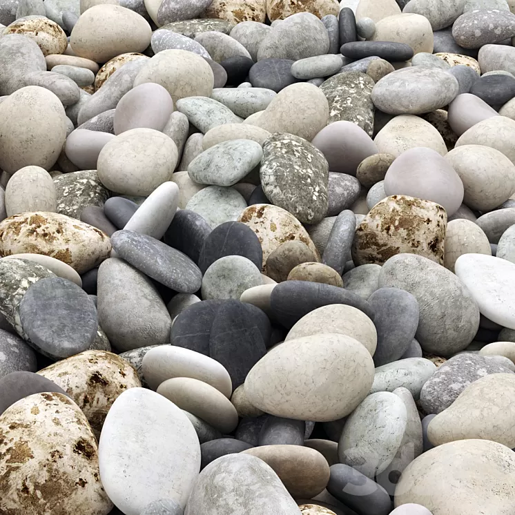 Colored pebbles road 3D Model