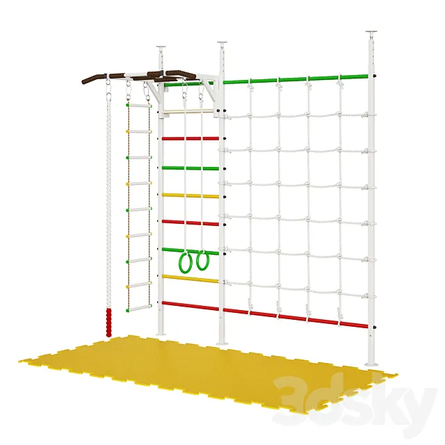 Colored Swedish Wall 3D Model