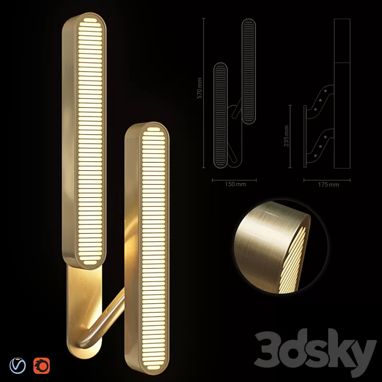 Colt Double Wall Light 3D Model