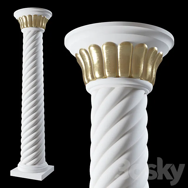 Column 002. Indian 3D Model
