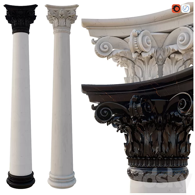 Column corinthian order 3D Model