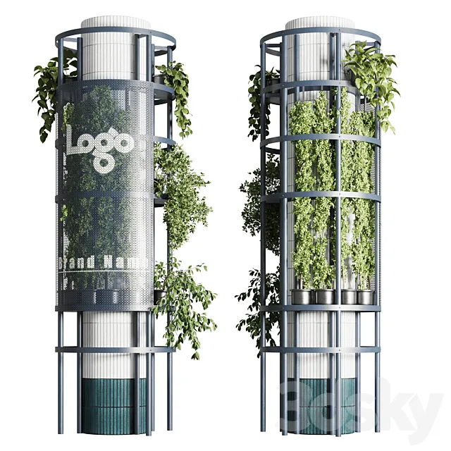 Column plant - pillar plant - column garden ivy 08 3D Model