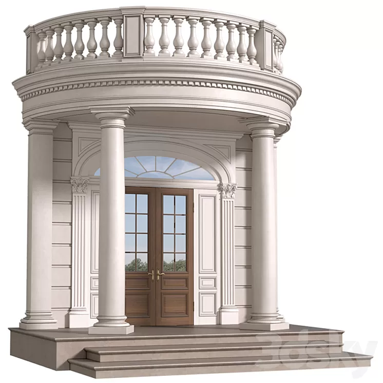 Column Porch Classic Porch 3D Model