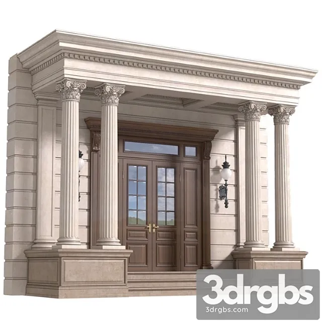 Column Porch Entrance To The House Classic Porch 3D Model Free
