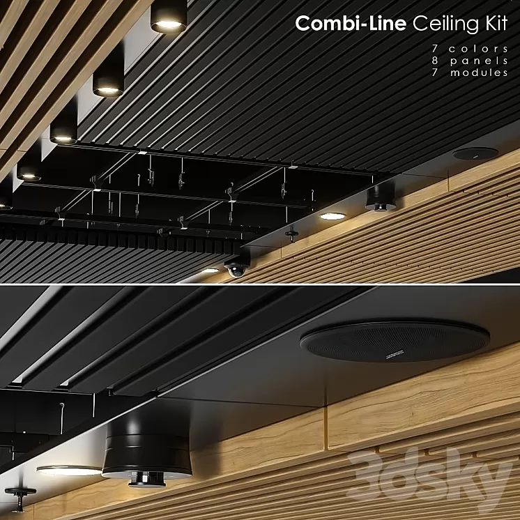 Combi-Line ceiling Kit 3D Model Free